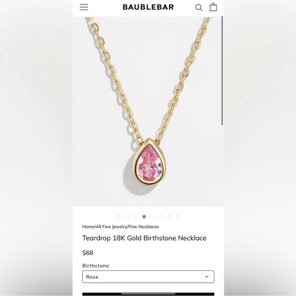 Baublebar October Birthstone Necklace π©· - Picture 1 of 4